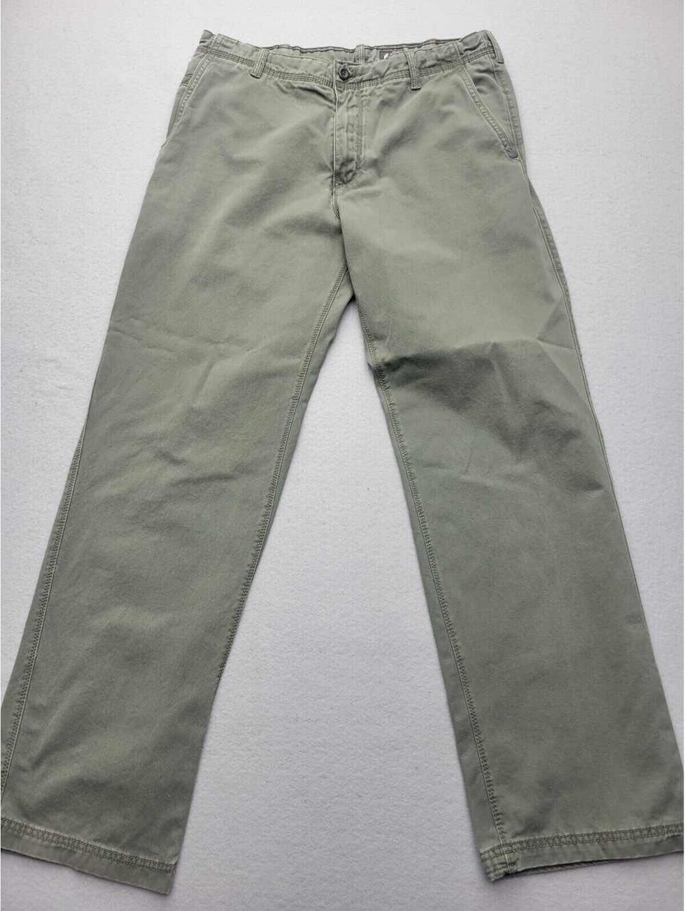 Timberland Men's Pants 36/34 Green Chino Regular Knit Cotton